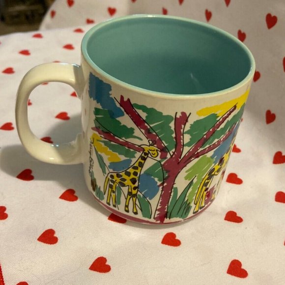 Rare Vintage 80s Mary Ellis Giraffe Mug by Ganz S Papel Korea Tropical Animal - Picture 4 of 8